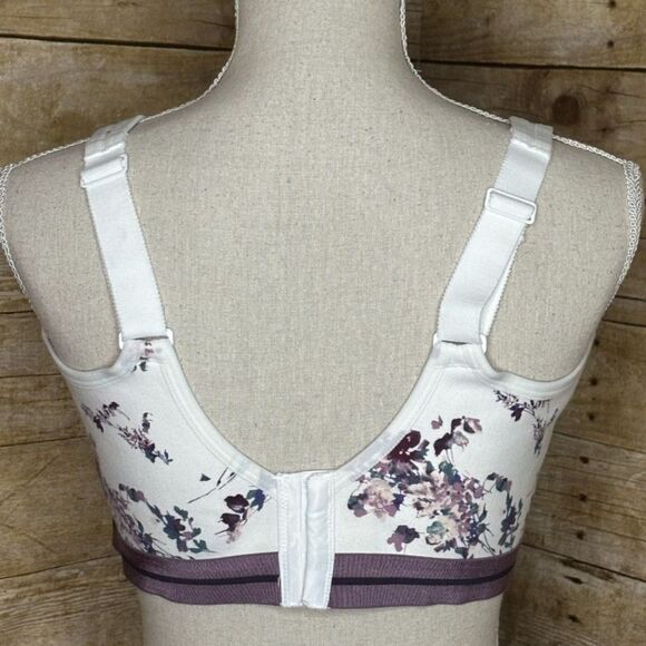 CACIQUE FLORAL PRINT UNLINED WIRE FREE FULL COVERAGE EVERYDAY ADJUSTABLE BRA - Picture 5 of 7